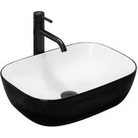 AUFSATZWASCHBECKEN Rea Belinda White Black - Schwarz, Keramik (33/13.5/46.5cm) - REA