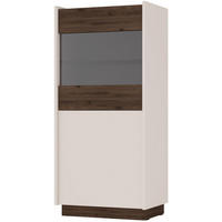 VITRINE Kobbe Beige / Nussbaum 60 cm - Beige, Holzwerkstoff (60/130/40cm) - Selsey