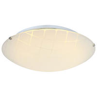 LED DECKENLEUCHTE Metall Weiß gemustert TURTLE - Weiß, Glas (30/30/10cm) - Globo Lighting