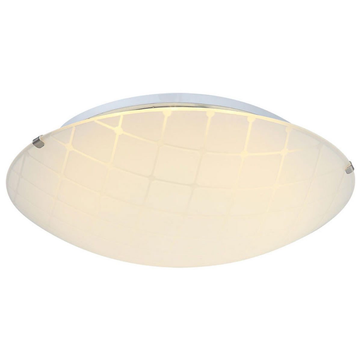 LED DECKENLEUCHTE Metall Weiß gemustert TURTLE - Weiß, Glas (30/30/10cm) - Globo Lighting