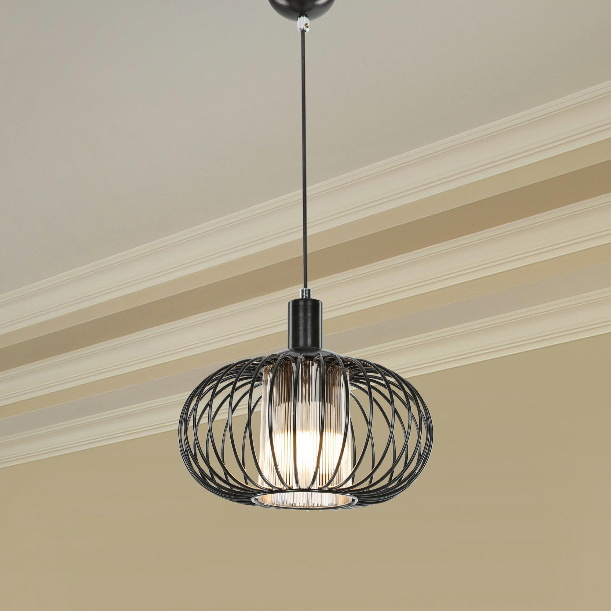 HÄNGELEUCHTE Batley - Schwarz, Metall (29/29/94cm) - lux.pro