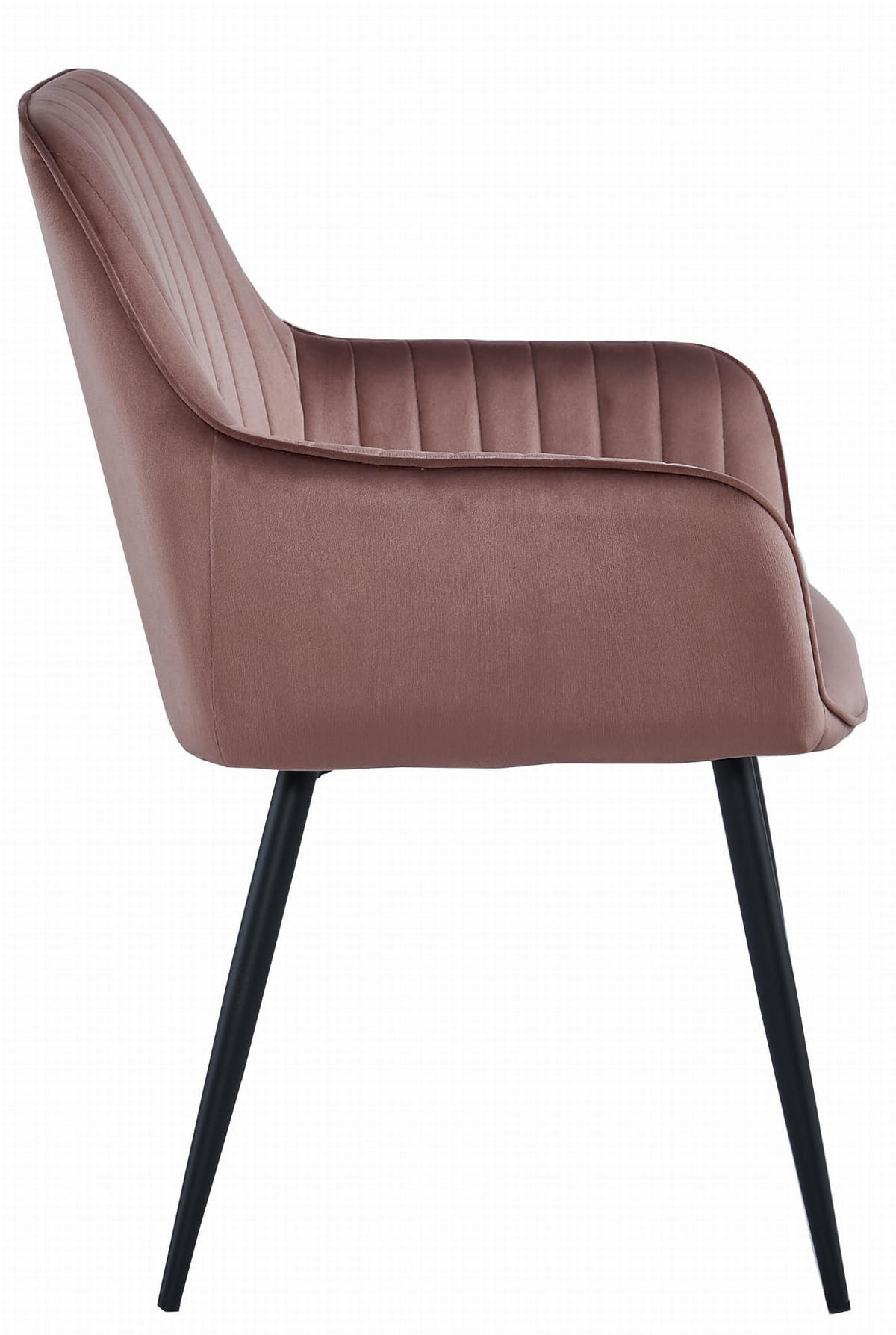 STUHL OSILO 1 Stück, Rosa, Schwarz, Schwarze metallische Beine - Rosa, Textil/Metall (55/84/46cm) - Komodee