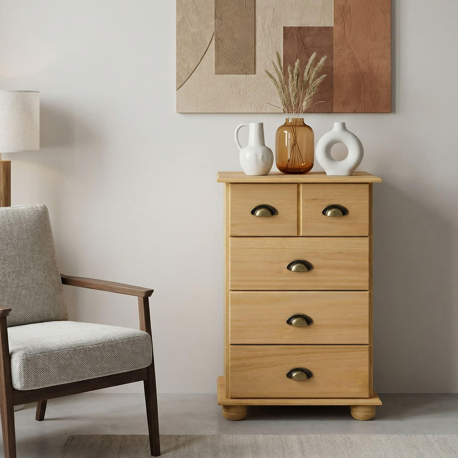 APOTHEKERKOMMODE COLMAR - Kieferfarben, Holz (49/80/39cm) - IDIMEX