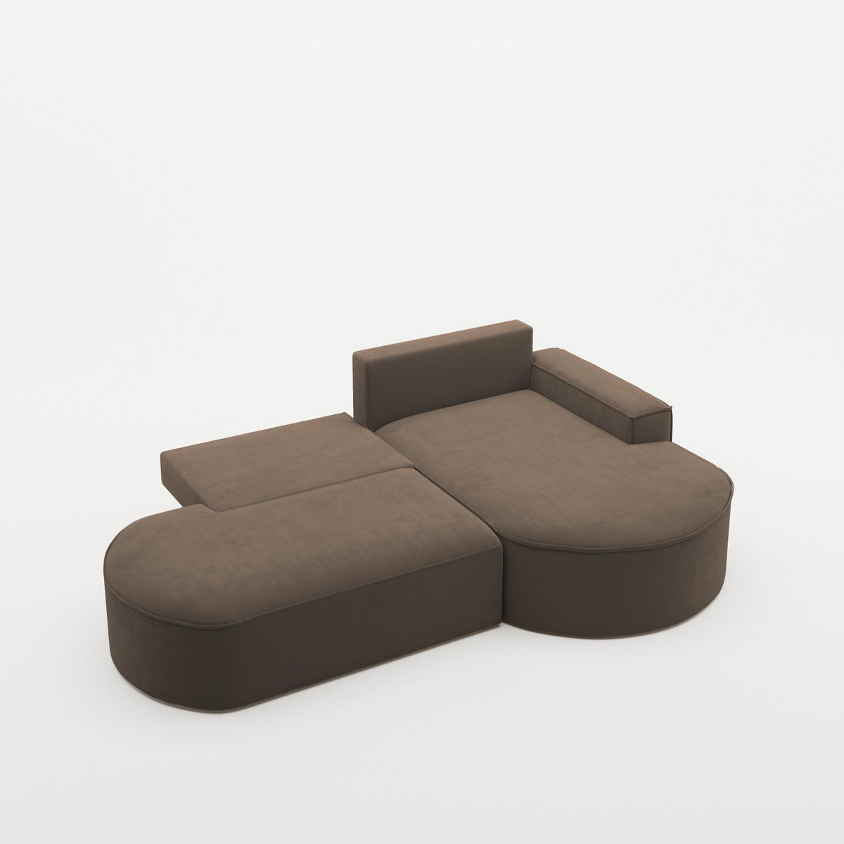 ECKSOFA Modena Pro - Komfort Und Stil Stoff Salvador Dunkelbraun Rechts - Dunkelbraun, Holz (278/179cm) - Kaiser Möbel
