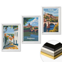 WANDBILDER 3er-Set - 40x60 cm Weißer Rahmen - Retro-Stadtgrafiken - Weiß, Kunststoff (40/60cm) - ArtPrintCave