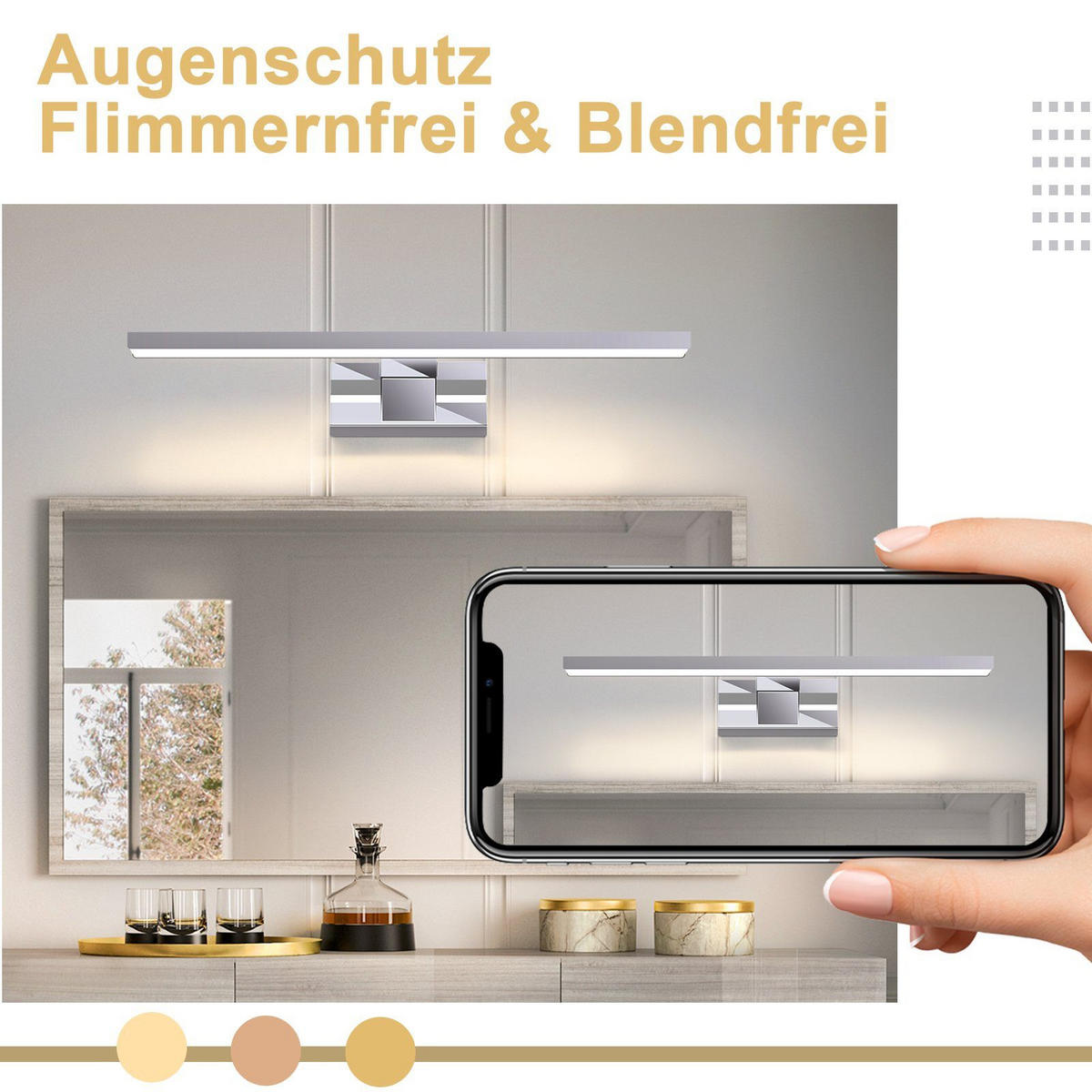 SPIEGELLEUCHTE Ingolstadt 40/5.1/12.8 cm - Chromfarben, Metall (40/5.1/12.8cm) - Nettlife
