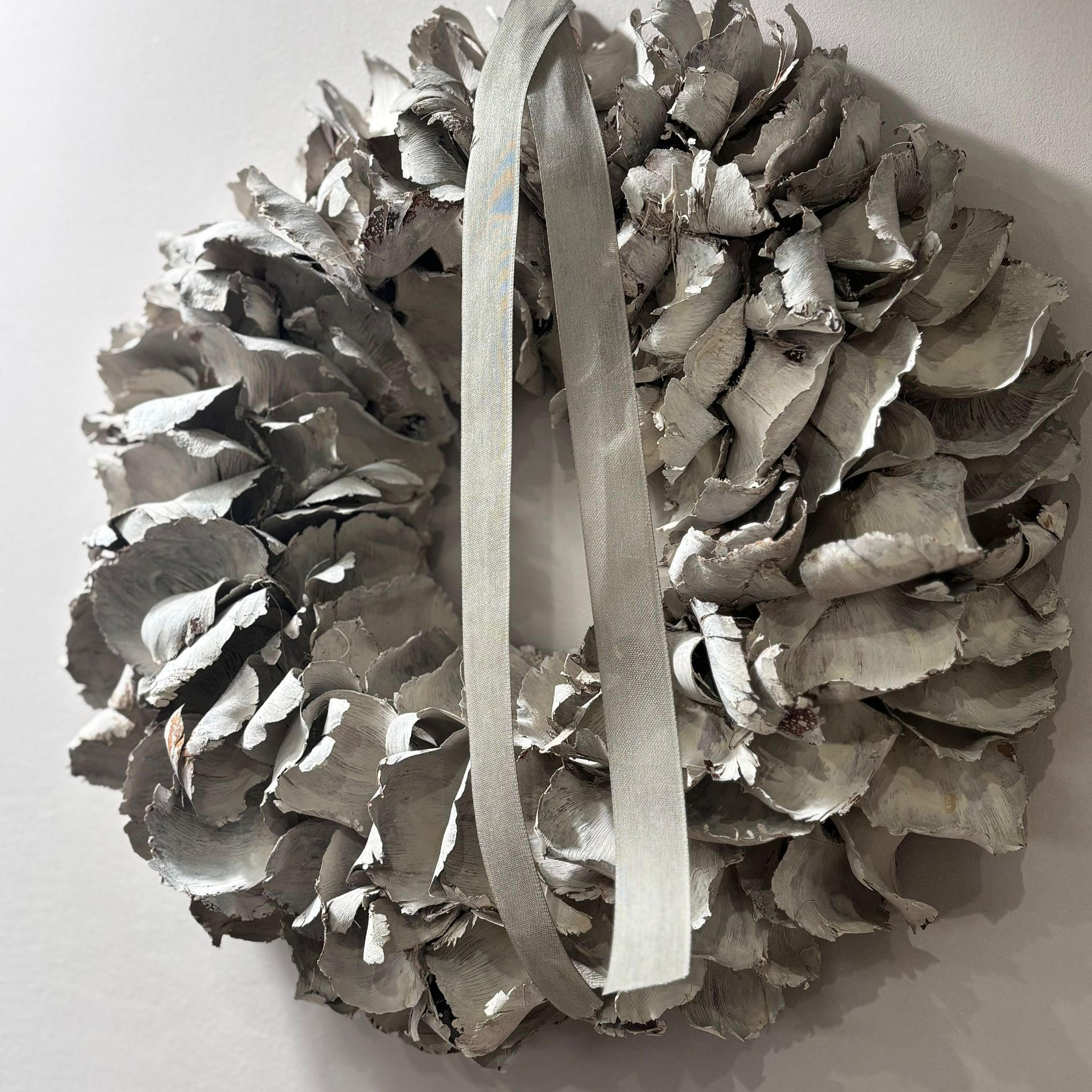 TROCKENBLUMEN Palmblütenkranz Grau - Grau, Naturmaterialien (5cm) - Lykke & You