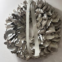 TROCKENBLUMEN Palmblütenkranz Grau - Grau, Naturmaterialien (5cm) - Lykke & You