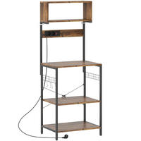 KUECHENREGAL mit Steckdosen 60 x 42 x 153 cm Rustic Brown - Braun, Holz (42/153/60cm) - Beauniv