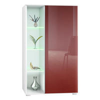 VITRINE Davos Bordeaux Hochglanz - Bordeaux, Holzwerkstoff (71.5/134/35cm) - Vladon