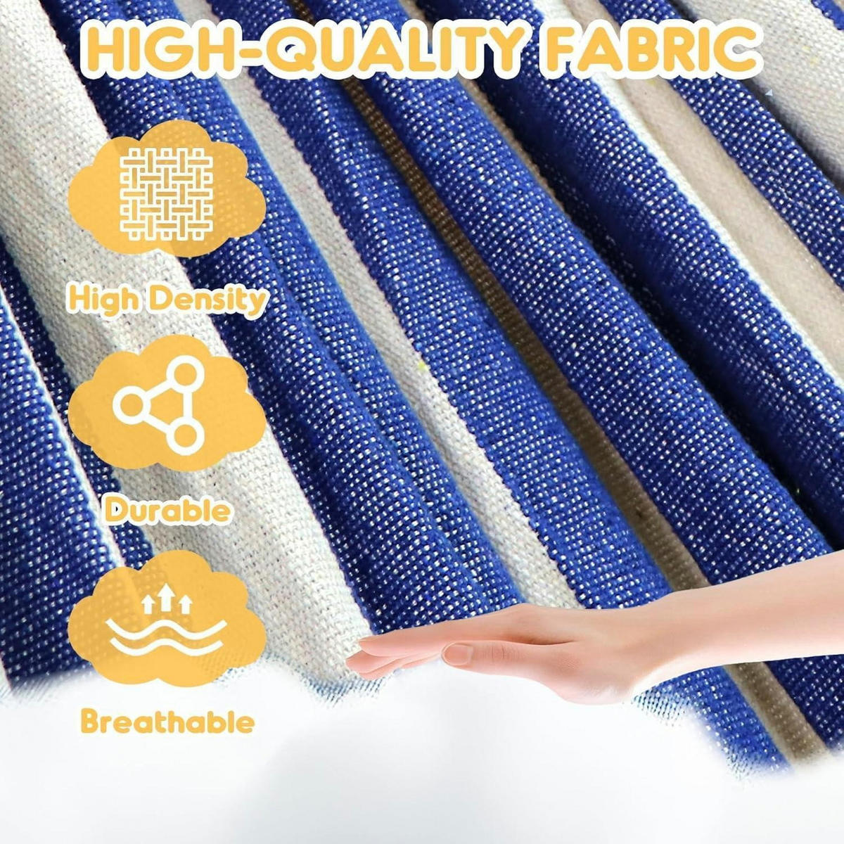 HÄNGEMATTE Blau/Weiß mit Aufhängesystem und Tasche - Multicolor, Textil (150/2.5/210cm)