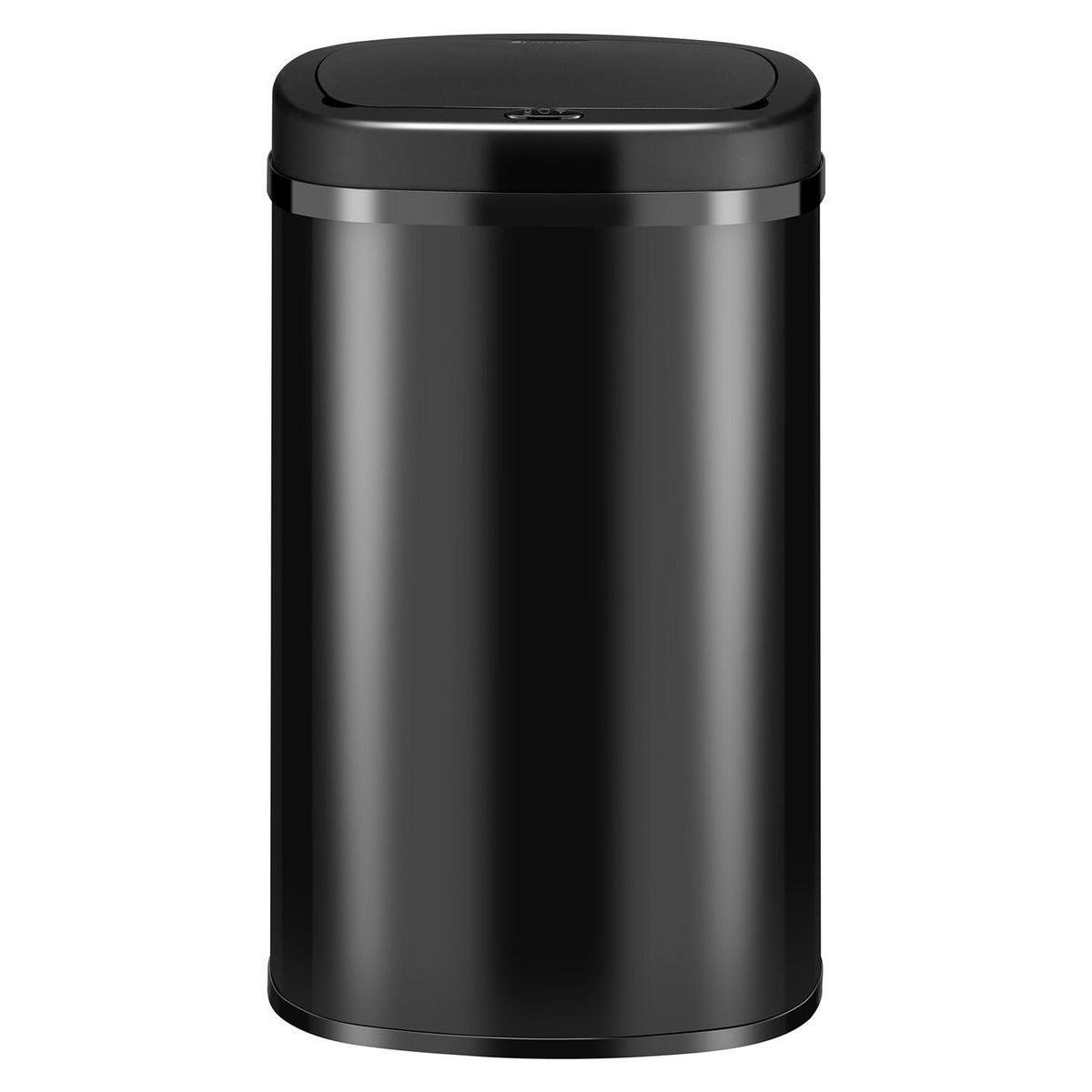 MÜLLEIMER viereckig 60L schwarz mit Sensor - Schwarz, Metall (40/63/29cm) - Juskys