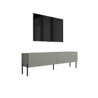 TV-SCHRANK : Aloe, 140 x 52 x 32 cm, schwarze Beine - Schwarz/Grün, Holzwerkstoff/Metall (140/52/32cm) - 3XE LIVING