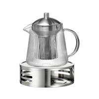 TEEKANNE MIT SIEB & STÖVCHEN Jive transparent 800 ml - Transparent, Glas/Metall (0.8L) - Ritzenhoff Breker