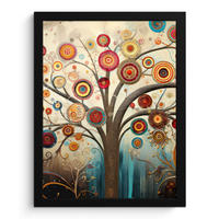 GERAHMTES BILD Baum - Baum des Lebens - Farbe 30x40 cm - Braun, Papier (30/40cm) - MuchoWow