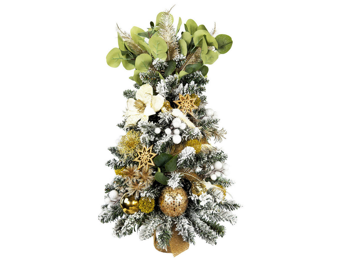 LAALU WEIHNACHTSBAUM geschmückt künstlich NEGATIVE CHAMPAGNE 60 cm mit LED-Beleuchtung IN FLOWER - Champagner/Goldfarben, Kunststoff (60cm) - LAALU