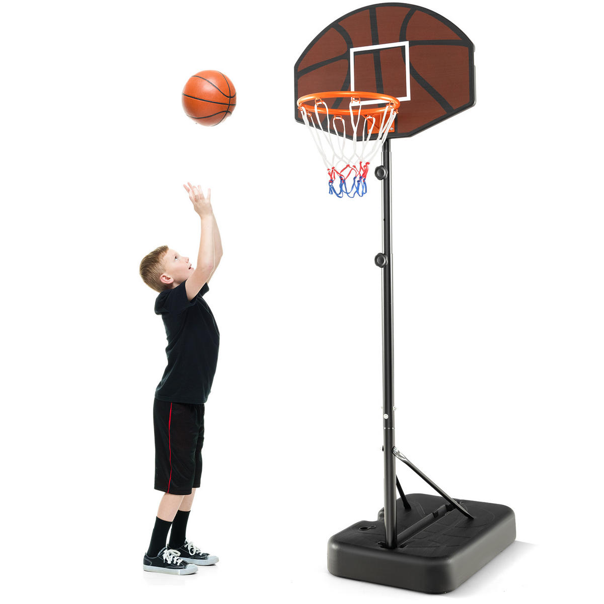 BASKETBALLKORB Schwarz - Schwarz, Kunststoff (47/67cm) - COSTWAY