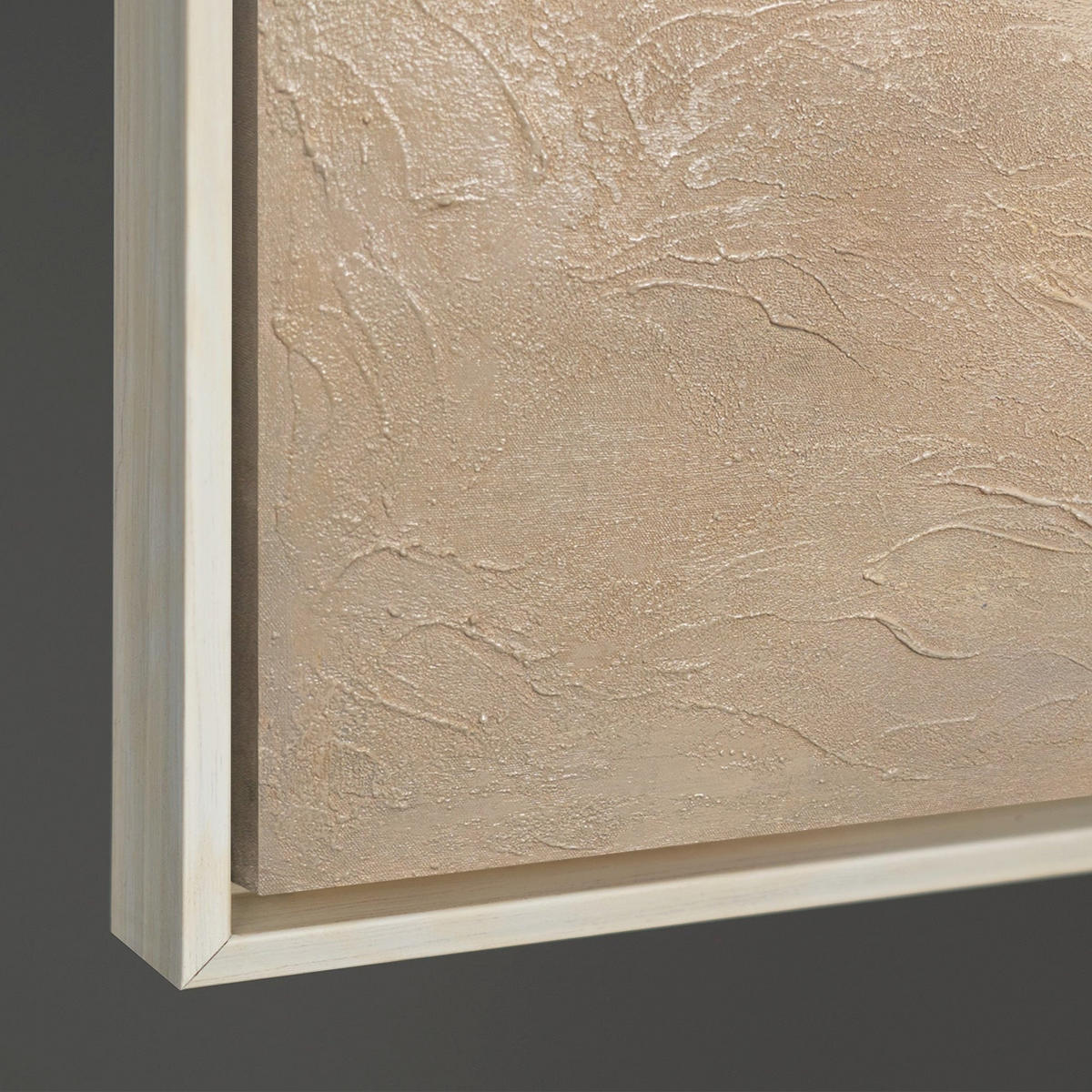 GEMÄLDE Grüner Akzent Schattenfugenrahmen Beige 120x80 cm - Beige, Holz (120/80cm) - YS-art gallery
