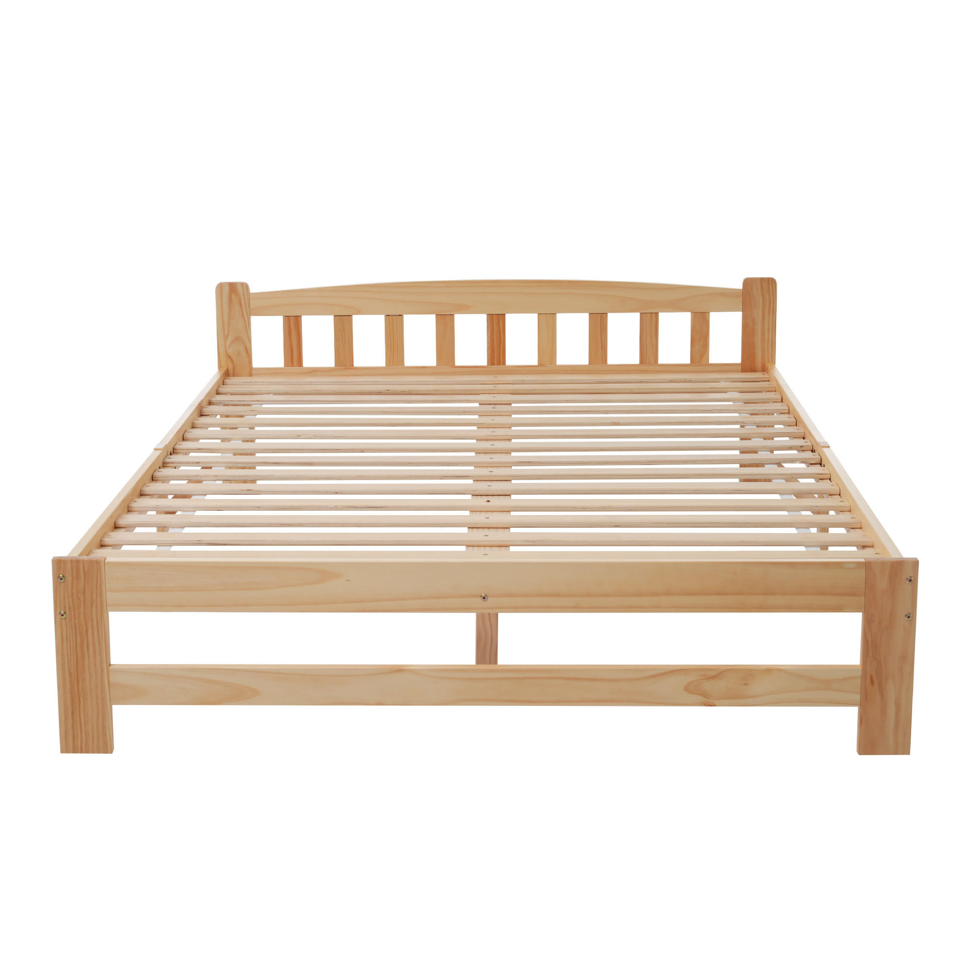 HOLZBETT 140/200 cm aus Massivholz Natur – mit Kopfteil inkl. Lattenrost - Naturfarben, Holz (140/200cm) - BEAOK