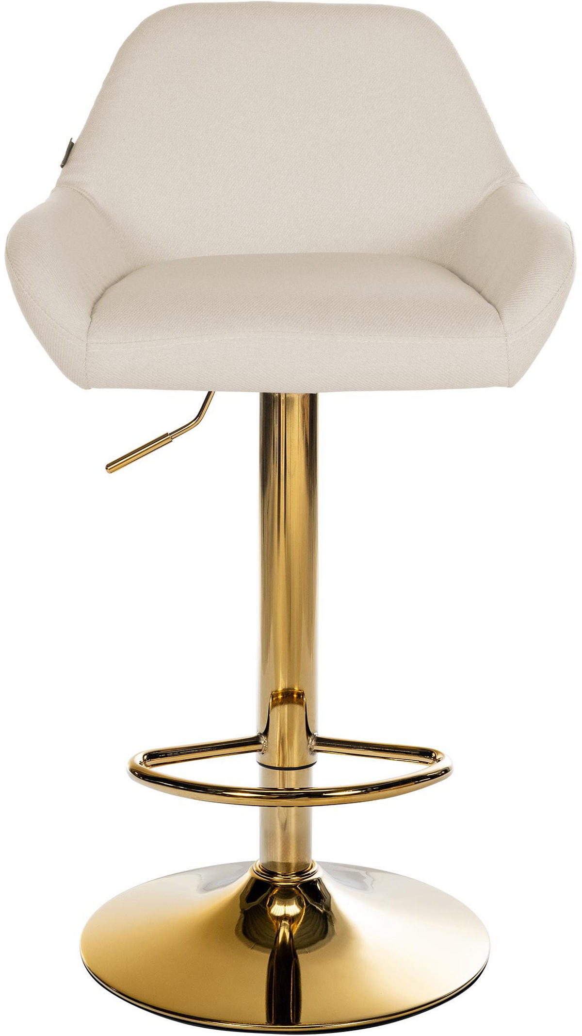 BARHOCKER Stoff creme - Goldfarben/Creme, Textil/Metall (51/89/52cm) - CLP