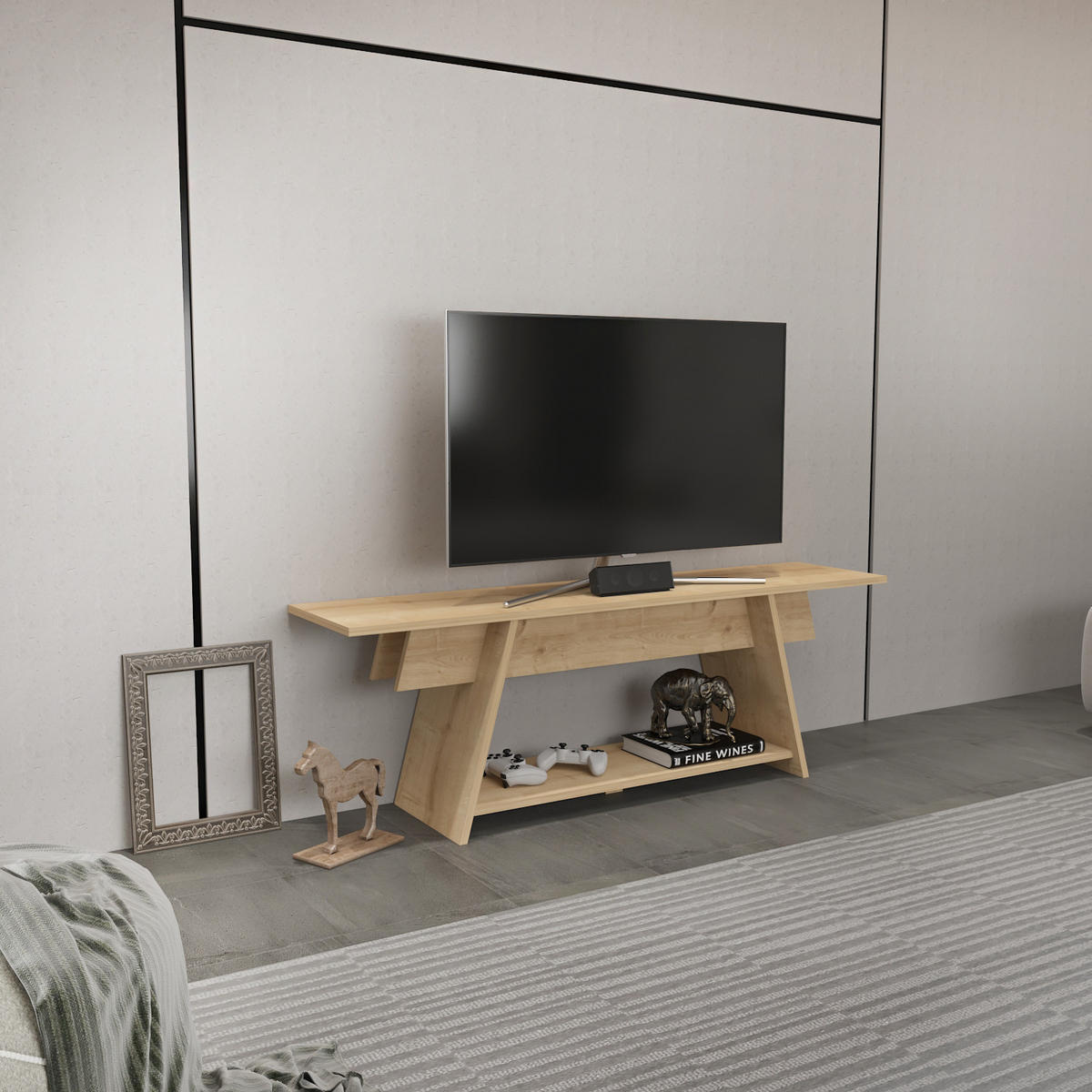 TV-ELEMENT Lanca Eiche - Eichefarben, Holzwerkstoff (120/50/35cm)