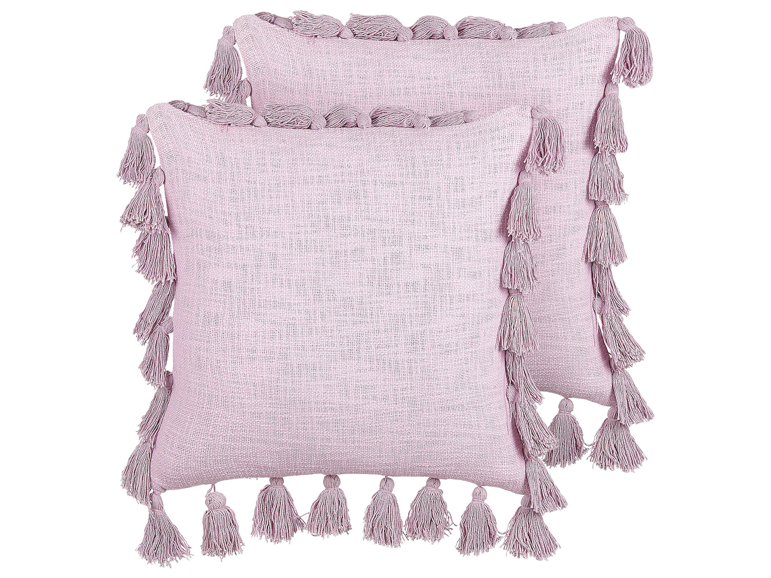 DEKOKISSEN 2er-Set Rosa 45/45 cm Lynchis - Pink, Naturmaterialien/Textil (45/45cm) - Beliani