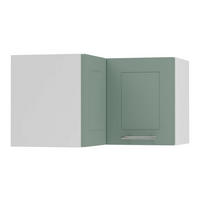ECKHÄNGESCHRANK Kvantum W12/60/36 Mint Matt / Weiß Matt 60 / 60 / 36cm - Weiß/Mintgrün, Holz/Holzwerkstoff (60/36/60cm) - Feldmann-Wohnen