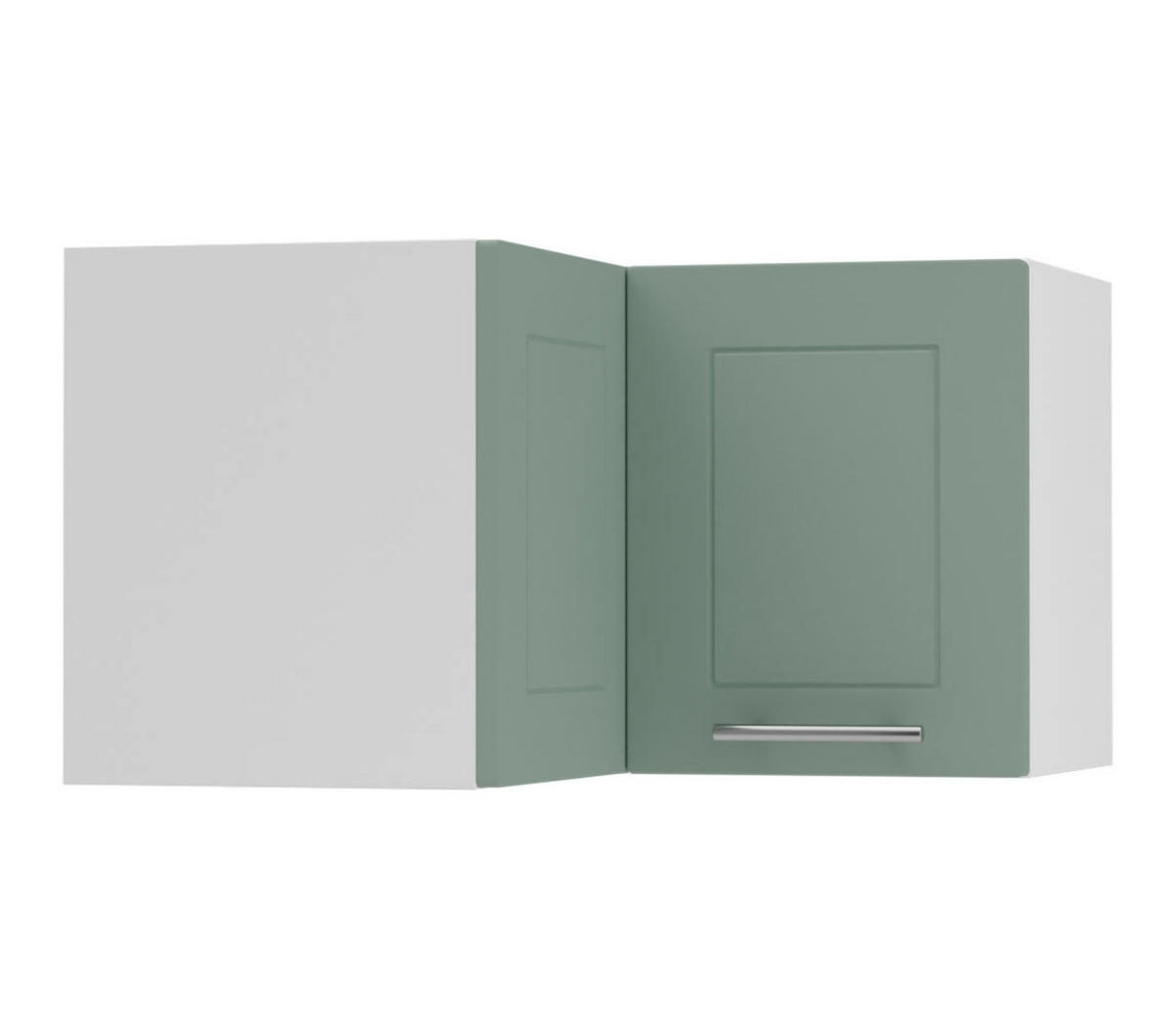 ECKHÄNGESCHRANK Kvantum W12/60/36 Mint Matt / Weiß Matt 60 / 60 / 36cm - Weiß/Mintgrün, Holz/Holzwerkstoff (60/36/60cm) - Feldmann-Wohnen