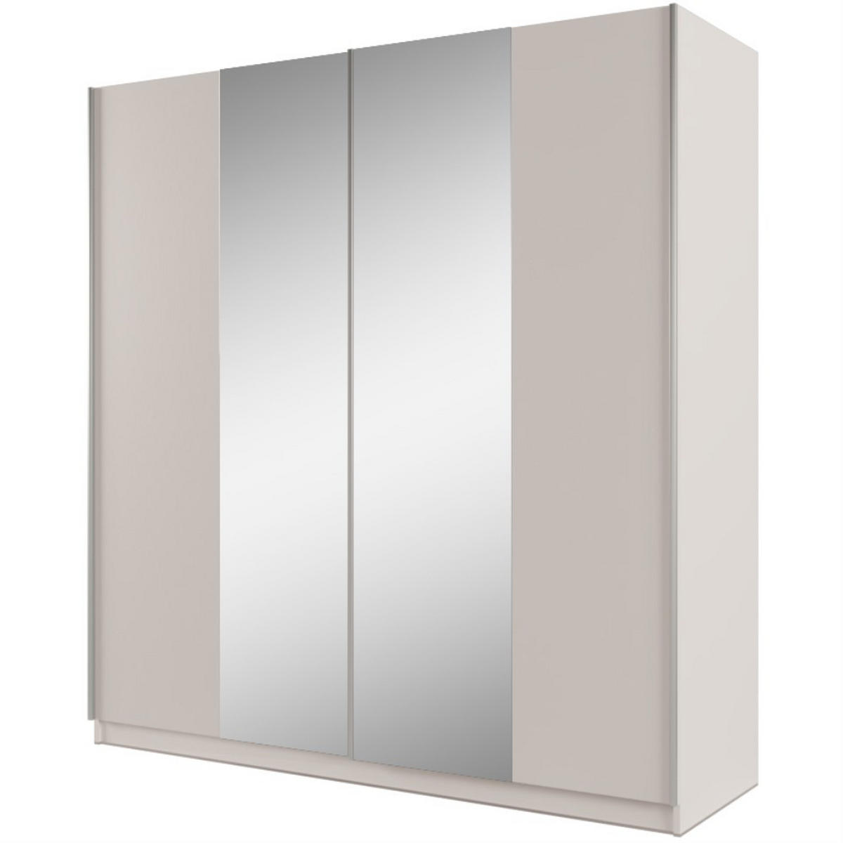 SCHWEBETÜRENSCHRANK Perla mit 2 Türen und Spiegel, 200 cm, Sandbeige - Sandfarben, Holzwerkstoff (200/210/65cm) - Beautysofa