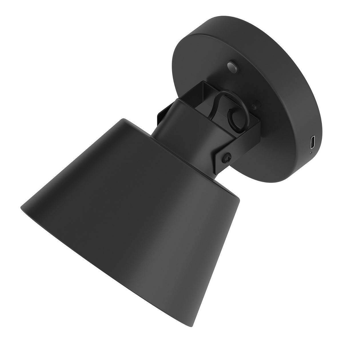 AKKU-WANDLEUCHTE inkl. Fernbedienung - 3-Stufen-Dimmer - Eisen - Schwarz, Metall (12/15/16cm) - home24