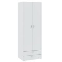 KLEIDERSCHRANK Basic Weiß 74 / 52 / 214 cm - Silberfarben/Weiß, Holz/Holzwerkstoff (74/214/52cm) - Feldmann-Wohnen