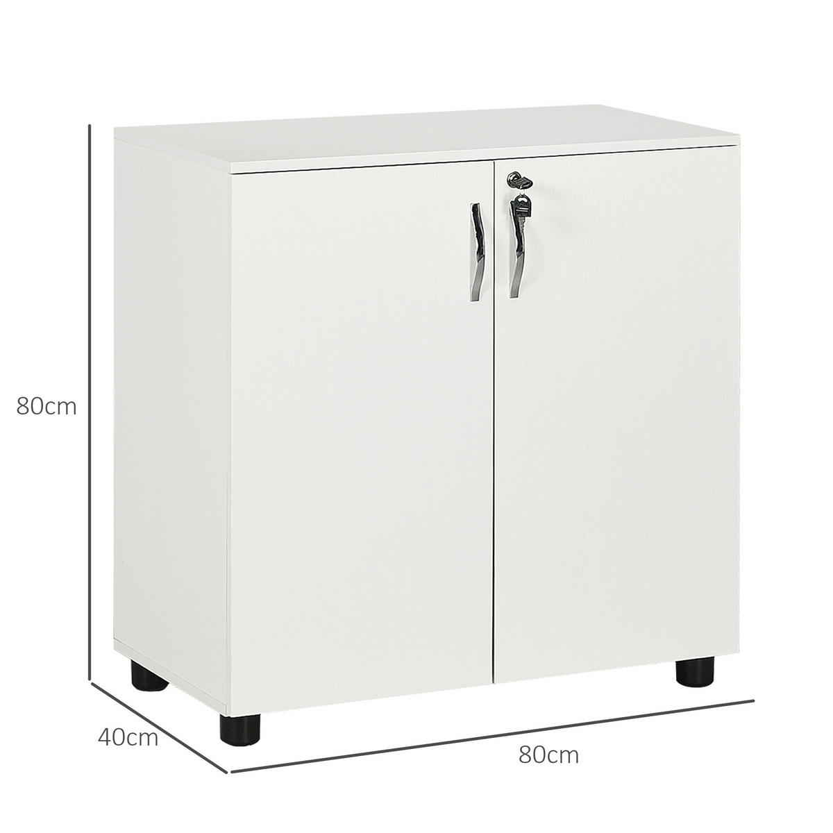 AKTENSCHRANK DE-14519 2 Türen abschließbar Weiß - Weiß, Holzwerkstoff (40/80/80cm) - ComfortXL