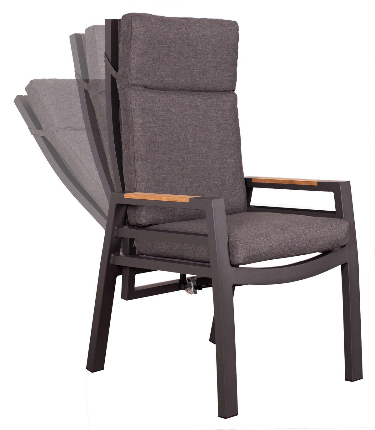 GARTENSTUHL Sevilla - Grau, Holz/Textil (60/122/62cm) - Mr. Deko