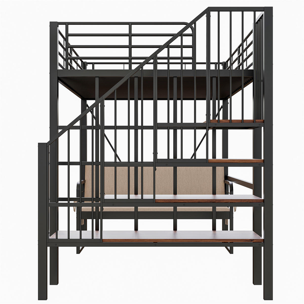 HOCHBETT Metall 140/200 cm Schwarz - Schwarz, Metall - Raumix