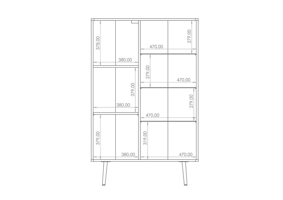 VITRINE Elio Braun mit Graphit - Schwarz/Braun, Holzwerkstoff (90/140/41cm) - Bettso