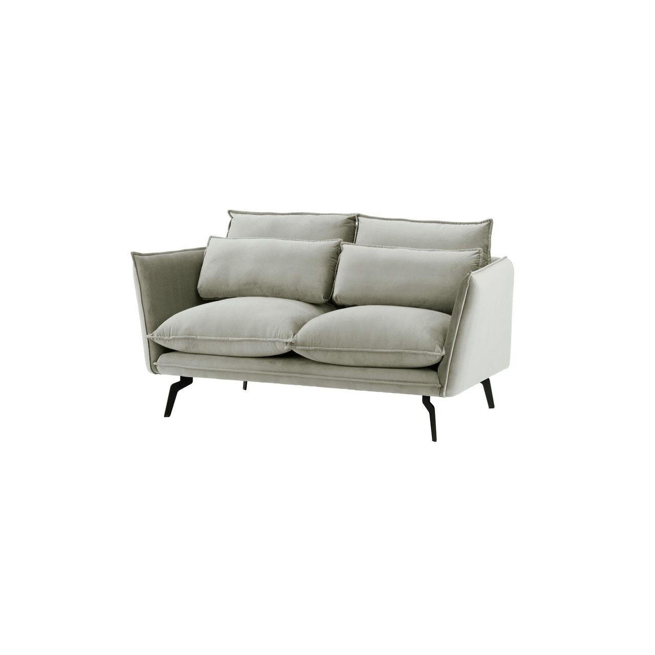 ZWEISITZER-SOFA Layla-Velluto 15 - Hellgrau, Holz/Textil (171/95/98cm)