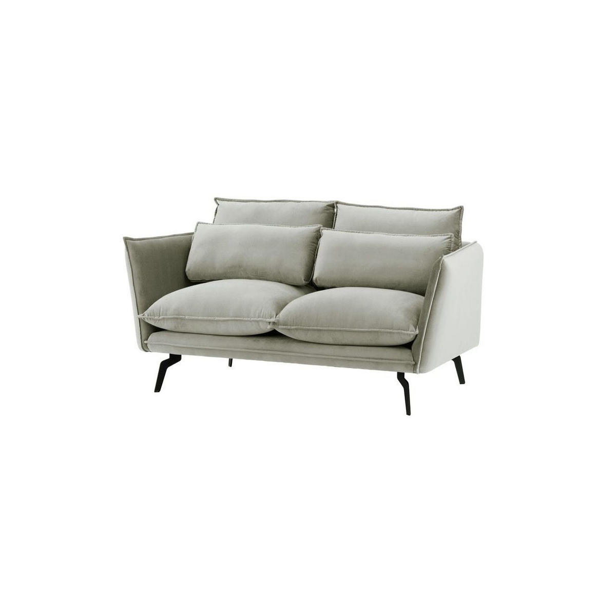 ZWEISITZER-SOFA Layla-Velluto 15 - Hellgrau, Holz/Textil (171/95/98cm)