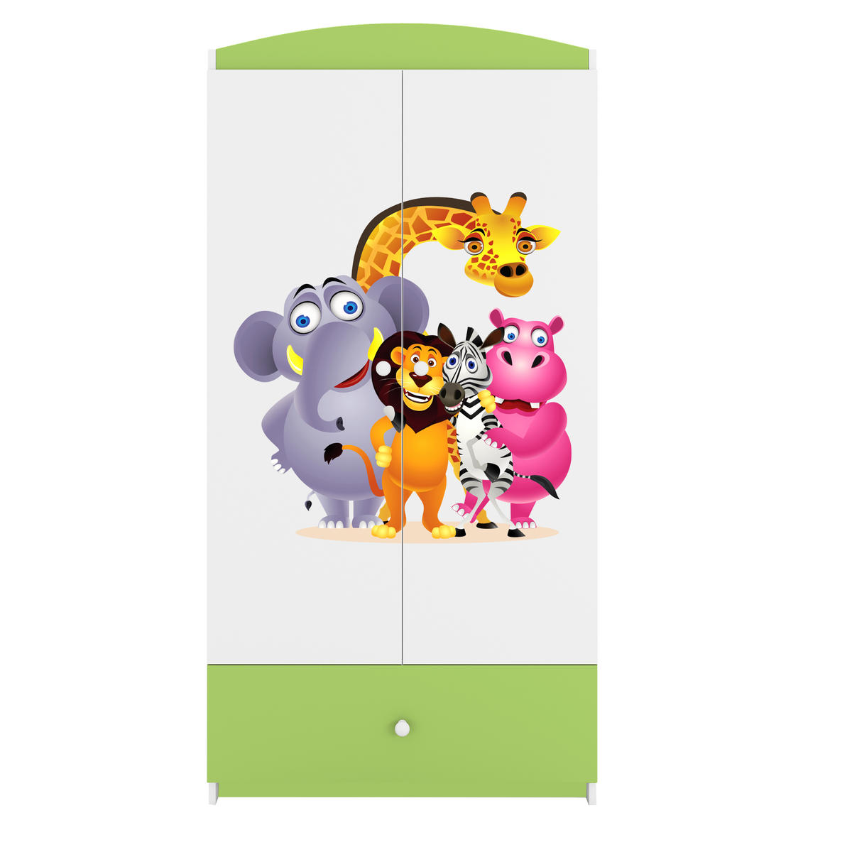KINDERKLEIDERSCHRANK ZOO 90/175/52 - Grün, Holzwerkstoff (90/175/52cm) - Kocot Kids
