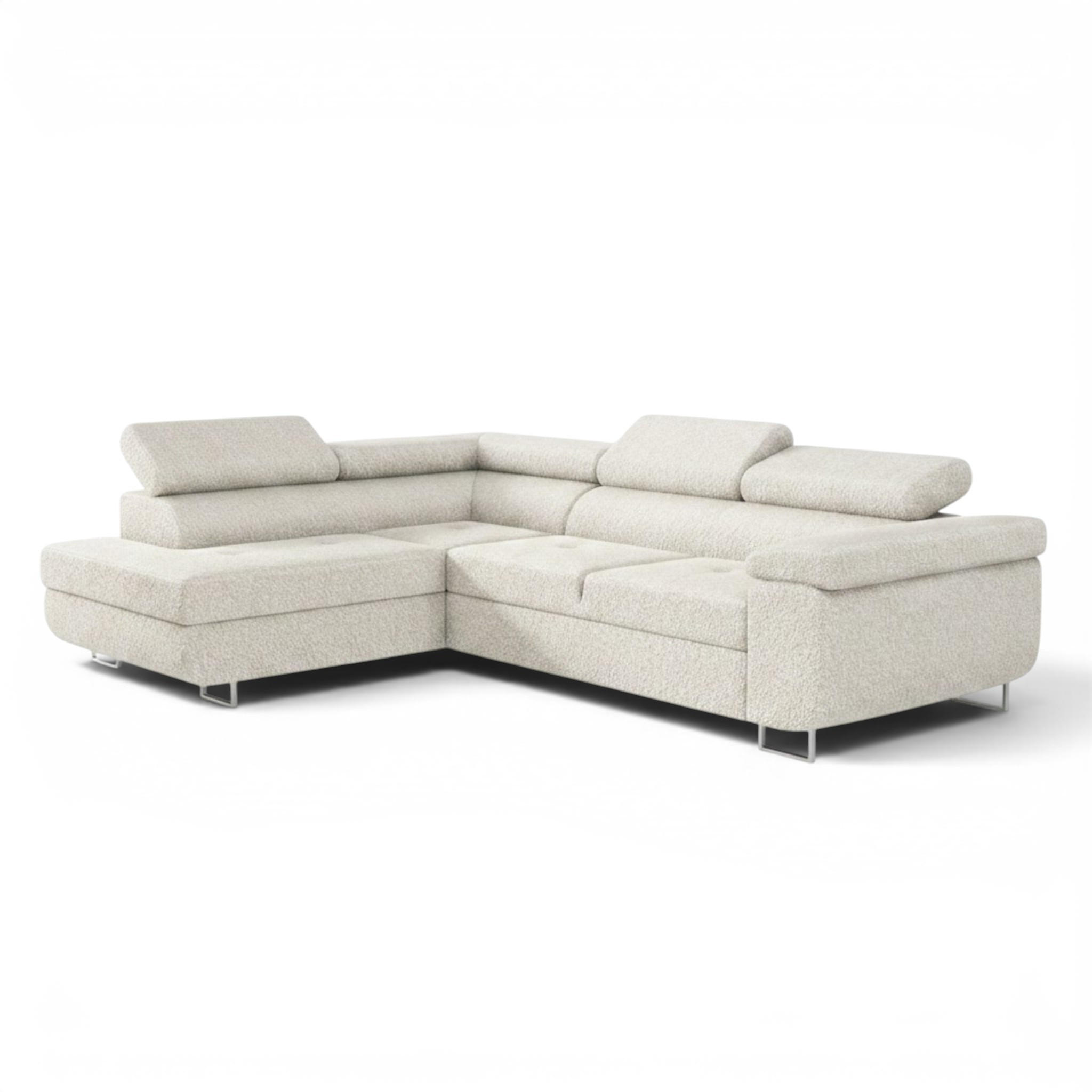 ECKSOFA Jade Mit Schlaffunktion - Beige, Holzwerkstoff/Textil (202/275cm) - Fun Möbel