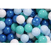 BÄLLE für Bällebad, Spielbälle, Plastikbälle für Kinder Set 50 pcs.: Perlblau/Himmelblau/Weiß/Türkis - Hellblau, Textil (7/7/7cm) - MeowBaby