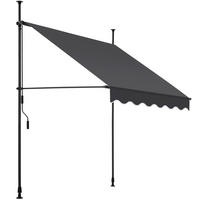 KLEMMMARKISE ,einfache Montage,schwarz/grau - Schwarz/Grau, Kunststoff (150/304/180cm) - tectake