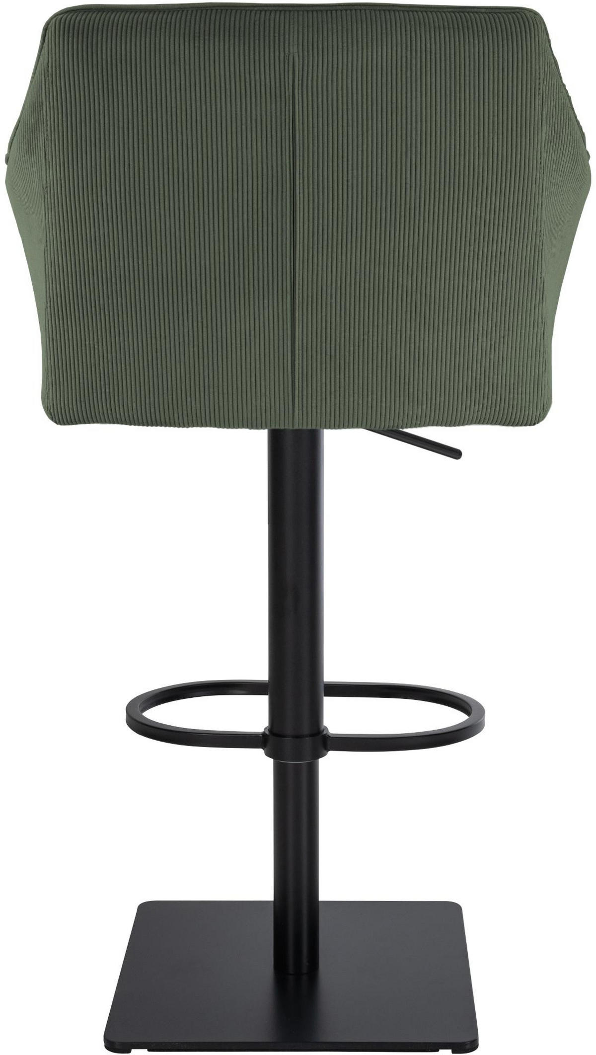 BARHOCKER Cord Grün - Schwarz/Grün, Textil/Metall (64/88/45cm) - CLP