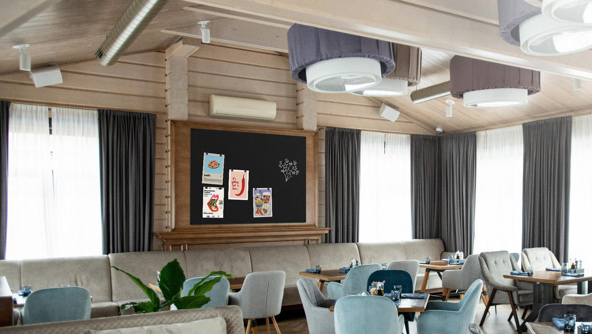 MAGNETPLATTE rahmenloses SLIMboard - Kreideoberfläche - 120x90 cm - Schwarz, Metall (120/90/0.3cm) - ALLboards