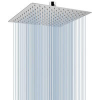 REGENBRAUSE 25 cm Quadrat Hochdruck Duschkopf Edelstahl Chrom - Silberfarben, Metall (25/2/25cm)