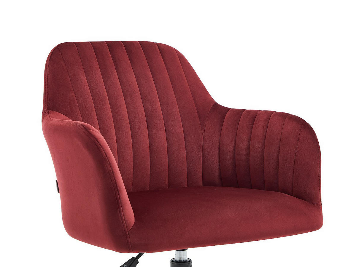 BÜROSTUHL ohne Armlehnen - 59 cm x 61.5 cm - samt - bordeaux Eleana - Bordeaux, Textil (59/89/61.5cm) - Vente-Unique