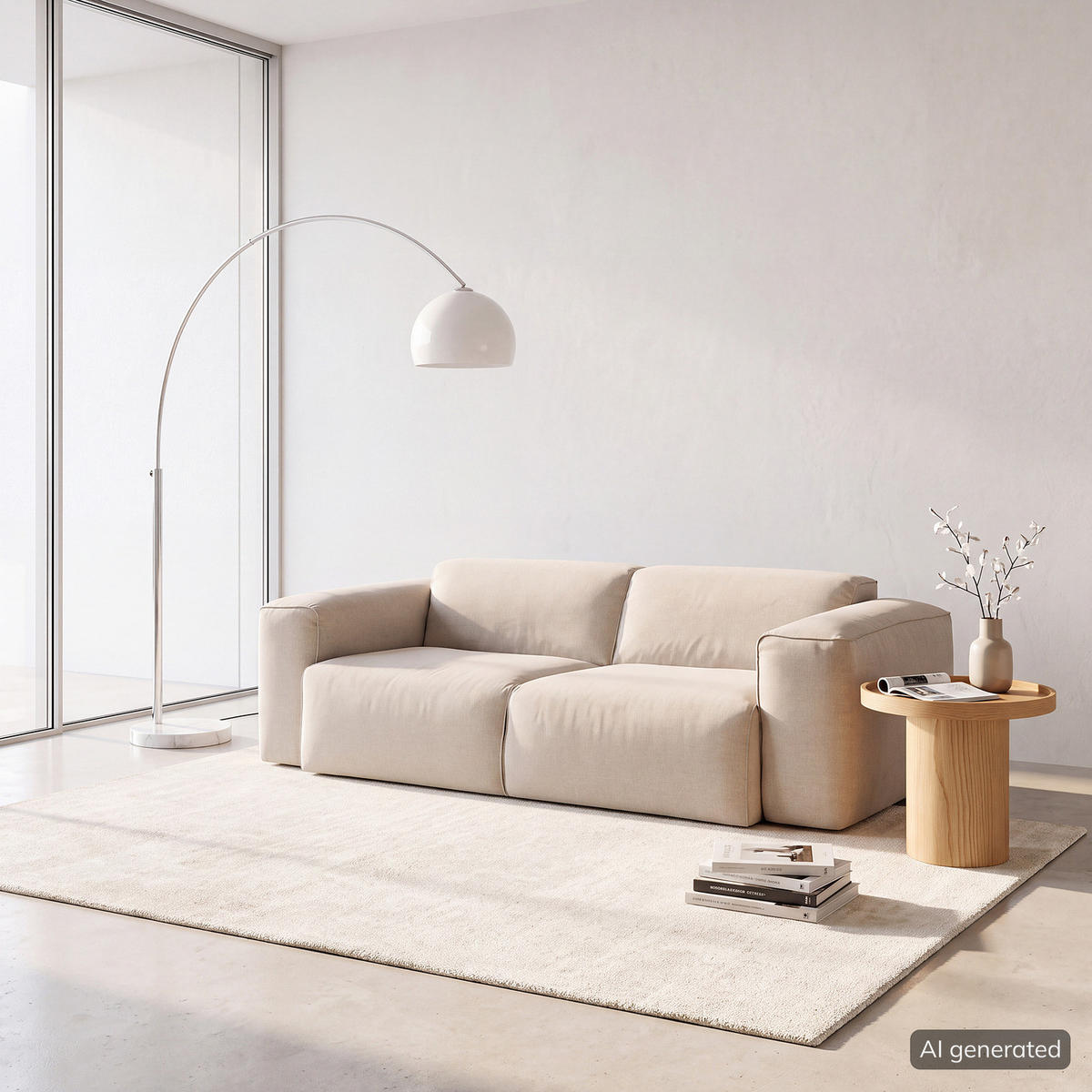 2-SITZER SOFA - Beige/Schwarz, Kunststoff/Textil (220/71/102cm) - home24