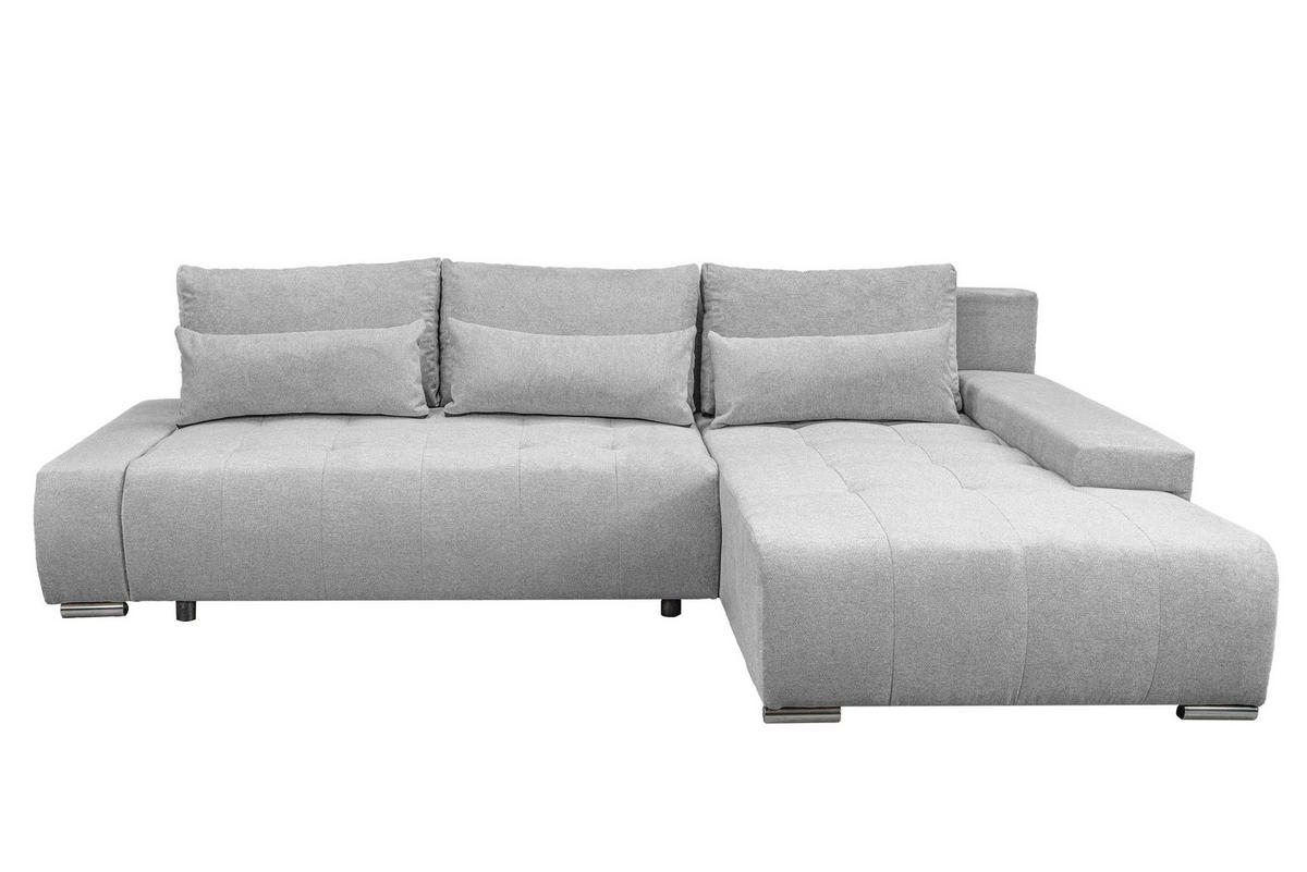ECKSOFA Bloom mit Bettkasten und Schlaffunktion L-Form - Hellgrau, Textil (267/185cm)