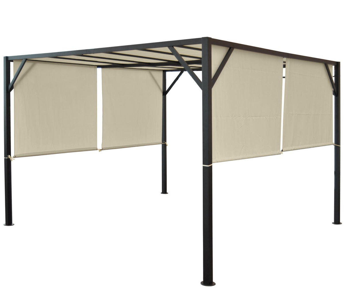 PERGOLA BEJA Cremeweiß - Weiß, Metall (405/212/405cm) - MCW