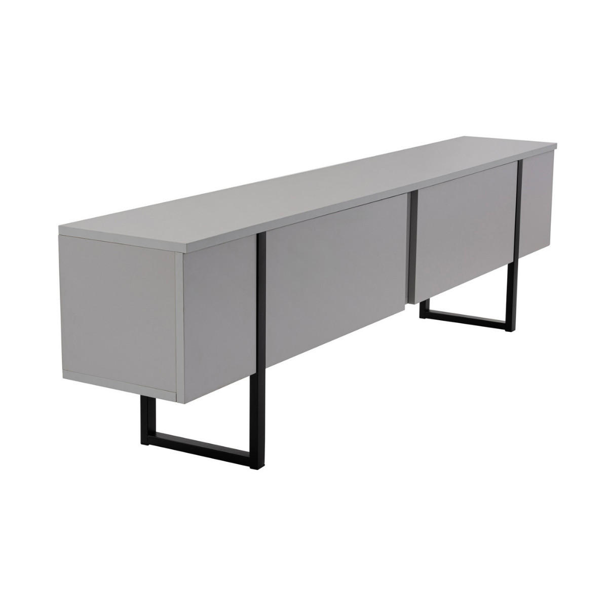 TV-MÖBEL mit 2 klapptüren - serenity 180/29,5/50 cm - Dunkelgrau, Holzwerkstoff (29.5/50/188cm) - Calicosy