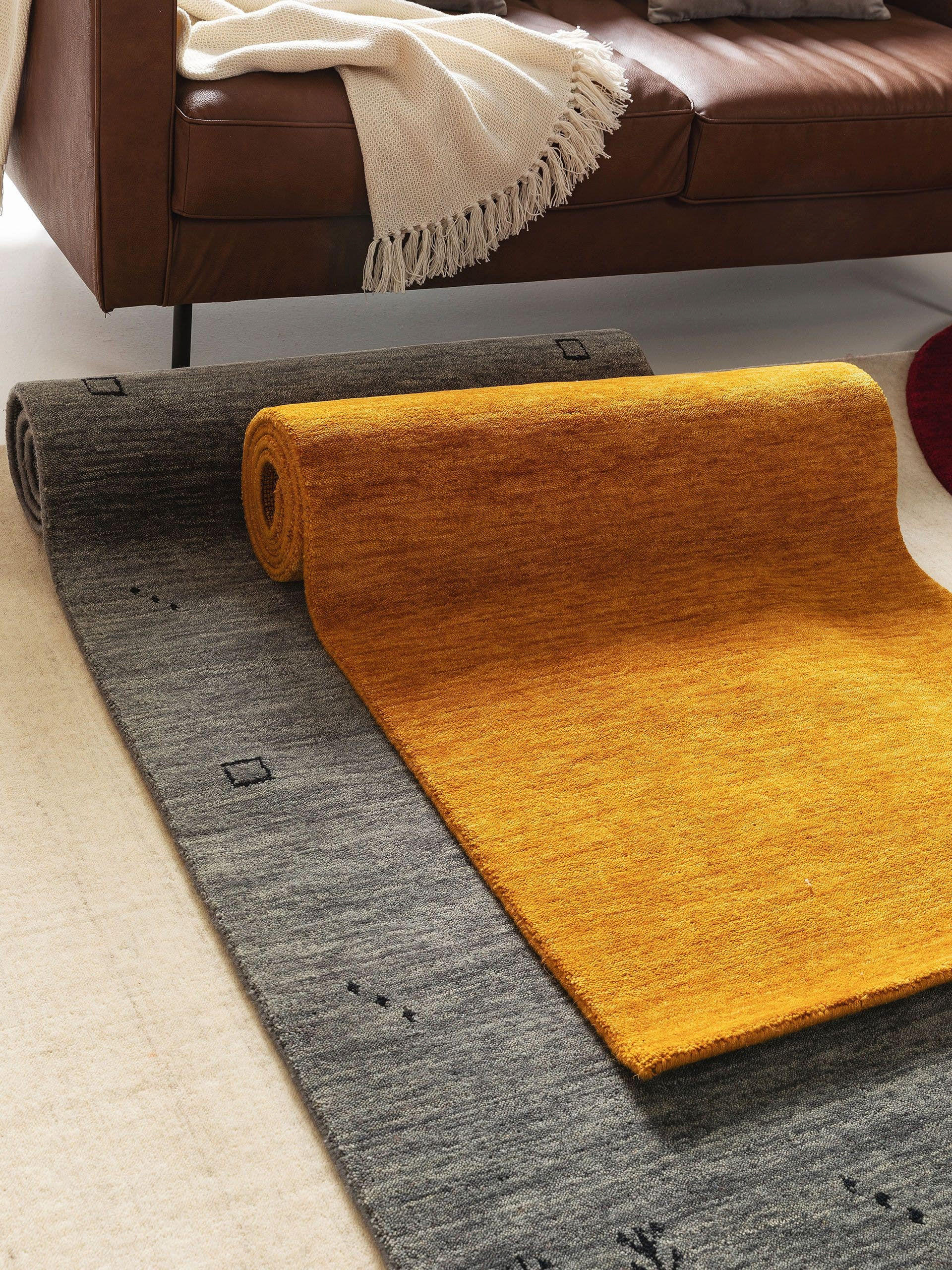 WOLLTEPPICH-LÄUFER Jamal Gelb 80x300 cm - Gelb, Textil (80/300cm) - benuta Nest